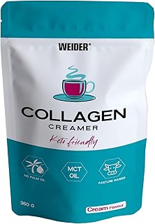Weider Collagen Creamer (360g) Hydrolysiertes Kollagen und MCT (aus Kokosnussöl), Bulletproof coffee creamer Pulver, Gewichtskontrolle, Gelenkpflege, Haare, Haut, für Frühstück Kaffee oder Shake, Keto