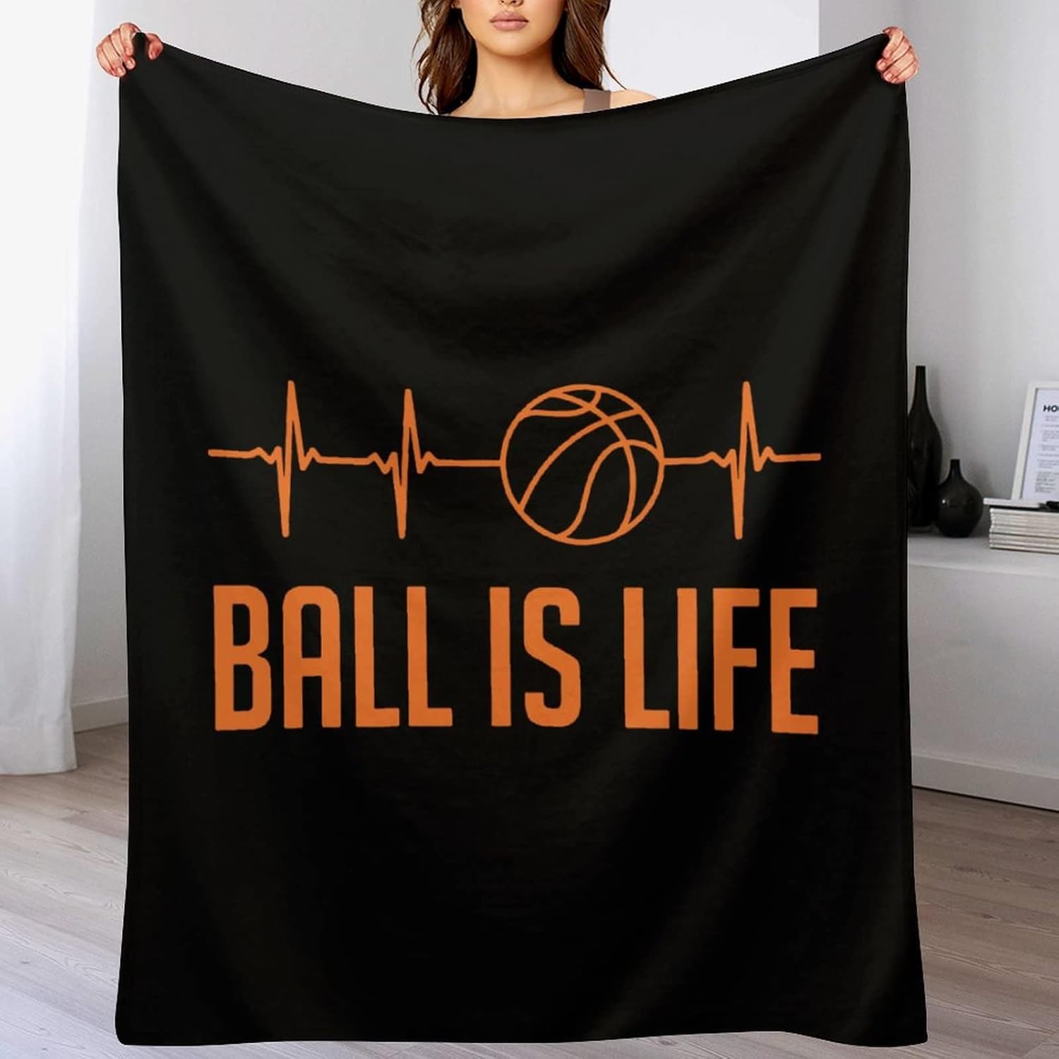 バスケットボールの鼓動 フランネル毛布 軽量柔らかいあたたかい毛布ベッドソファ用