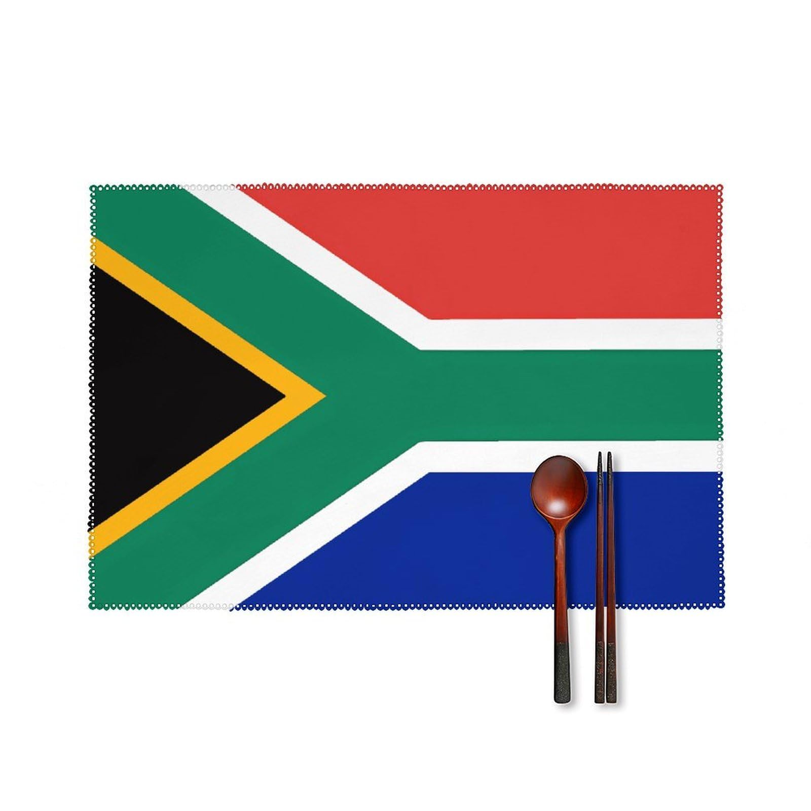 Fekiloot Style South Africa Flag Placemats Set Of 6,Table Mat