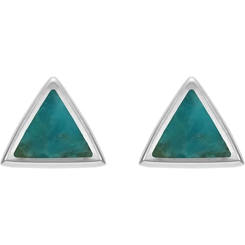 Boma Jewelry Sterling Silver Triangle Inlay Stud Earrings