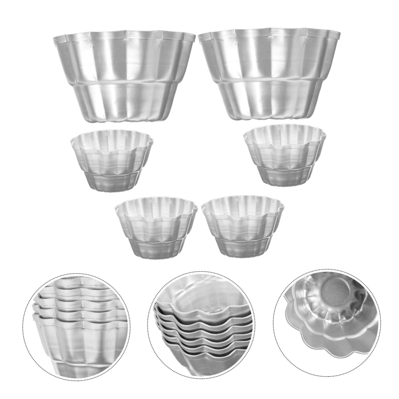 Alipis 18pièces Moule à Pudding Aluminium Pour Muffins Et à Haute Température Pour Desserts Et Réunions Familiales