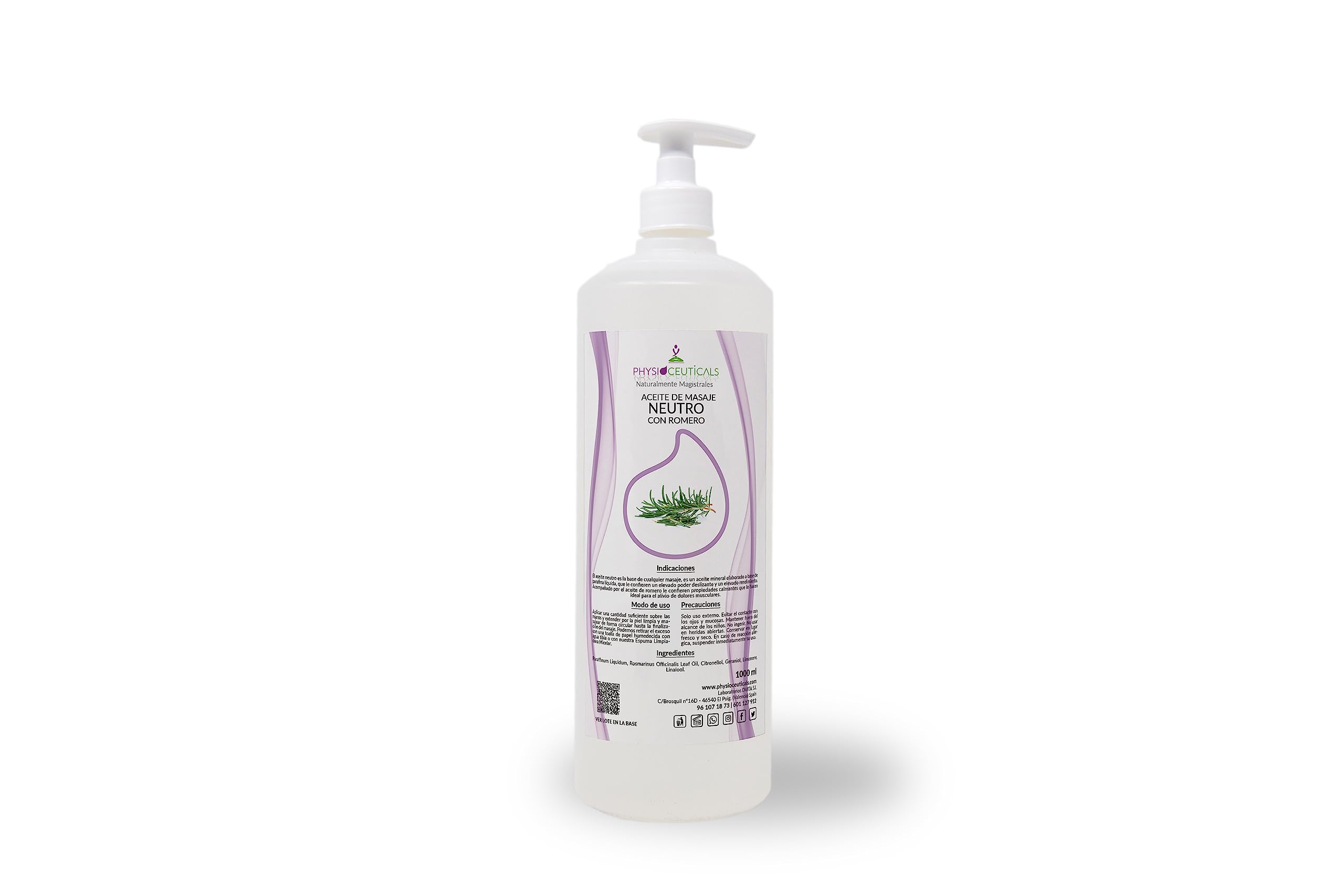 Aceite de Masaje Neutro con ROMERO 1000ml