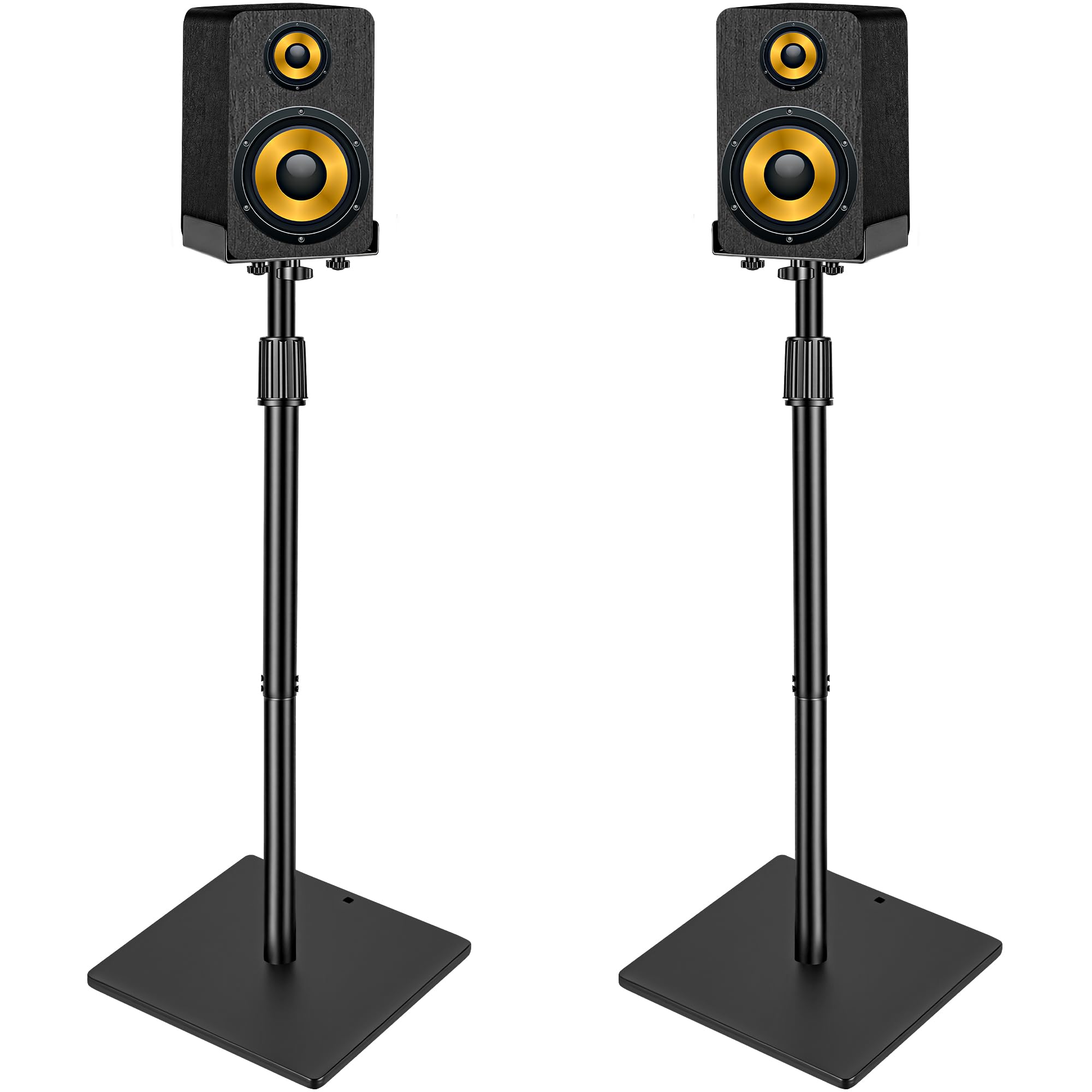 Confezione da 2 supporti per altoparlanti regolabili in altezza,80-105cm | Supporto da pavimento con sistema di gestione dei cavi, supporto universale per diffusori Sony, JBL, Bose
