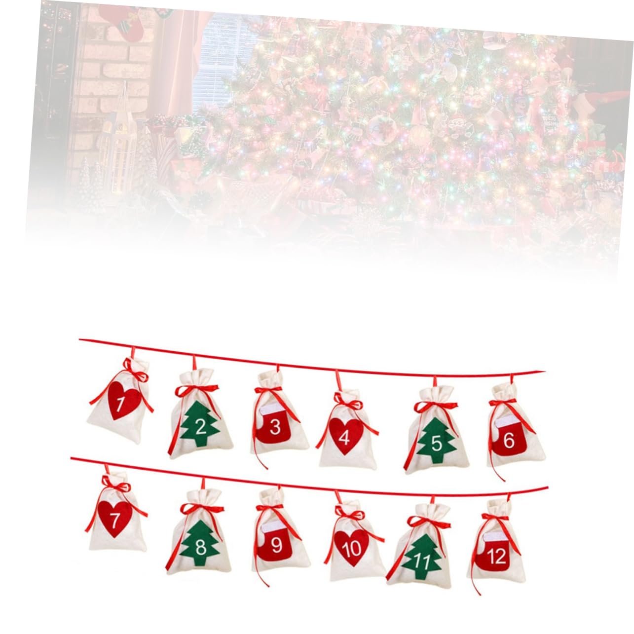 MAGICLULU 3 Set Calendario Ghirlanda Di Natale Appesa Calendario Dellavvento Capodanno Borsa Decorazione Per Feste Di Natale Giocattoli Ragazzi E Ragazze Presente 12 Pezzi * 3