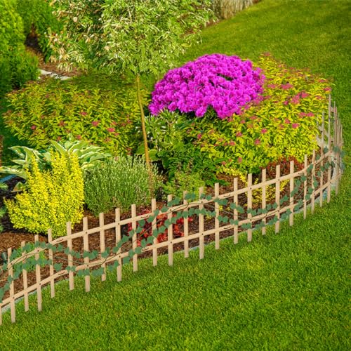 Decorative Garden Fence 10 Pack, 13.5ft(L) x17.7in(H) No Dig Garden Decorative Fence, Bamboo Garden Fence Border for Outdoor Yard Landscape Patio, Small Animal Barrier Fence for Dog Rabbit Pet - Thumbnail 7