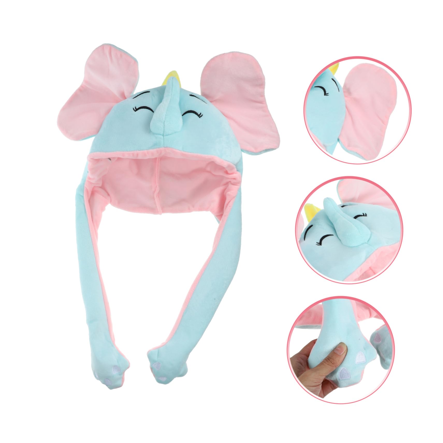 Ipetboom Sombrero De Elefante Para Fiesta Divertido Para Mujer Con Orejas Móviles Bonito Para Disfraz De Peluche