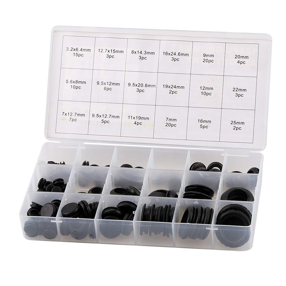 125pcs Rubber Wires Harness Grommets Protect Wires Rubber Grommet