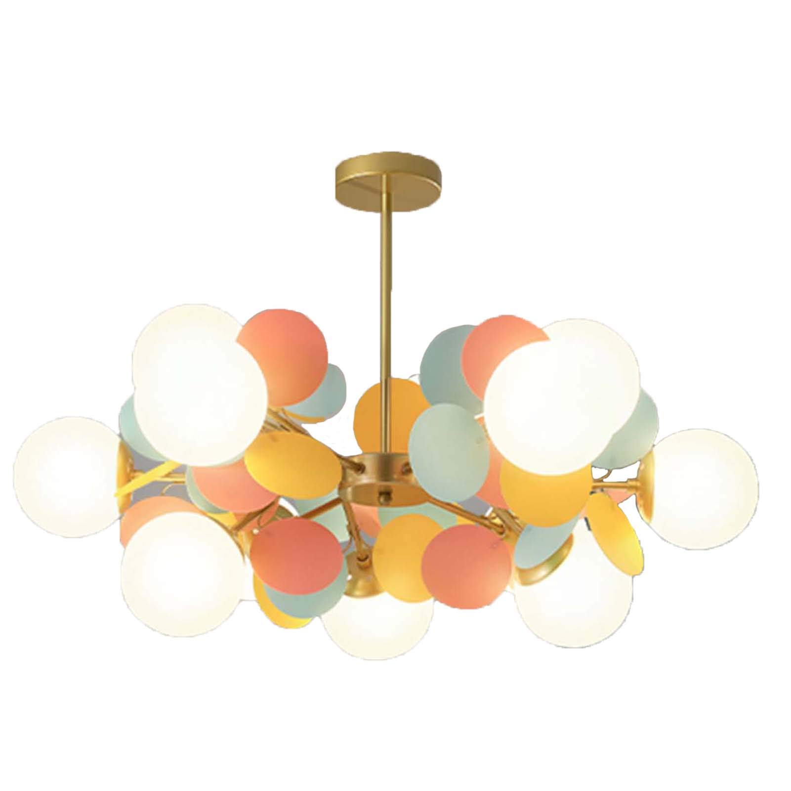 LYMSXAZOU LED Chandelier White Metal Ceiling Light Fixture for Modern Loft Cafe Bedroom Pendant