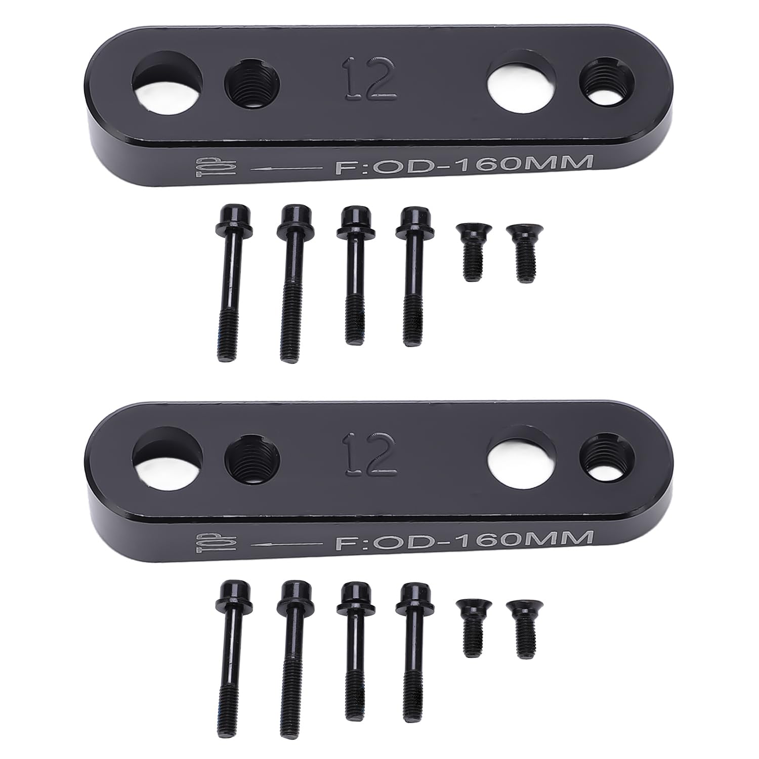 Hapivida Flat Mount Disc Brake Adapter, 140mm/160mm Front/Rear Bicycle Flat Caliper To Flat Mount Disc Brake Mount Adapter Bicycle Accessory (2pcs R 160mm) — image 1