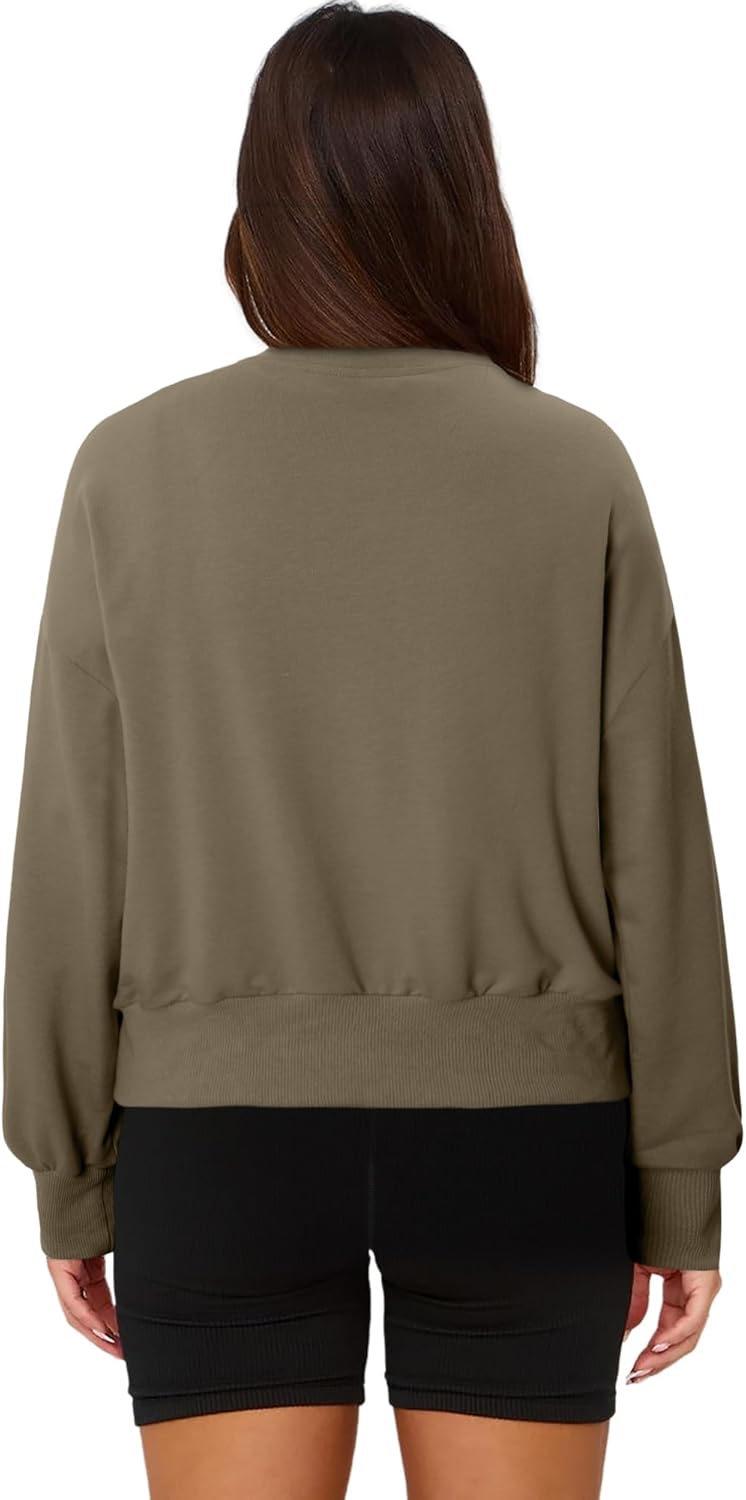 CRAZY GRID Womens Fashion Full Zip Up Jacket Comfy Long Sleeve Cropped Gym Top Solid Color Outfits with Pockets - Image 4