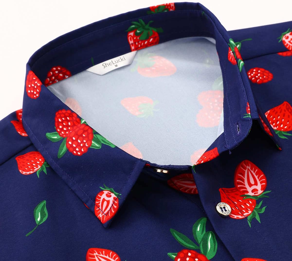 SheLucki Hawaiian Shirt for Men, Unisex Summer Beach Casual Short Sleeve Button Down Shirts, Printed Palmshadow Clothing - Image 4