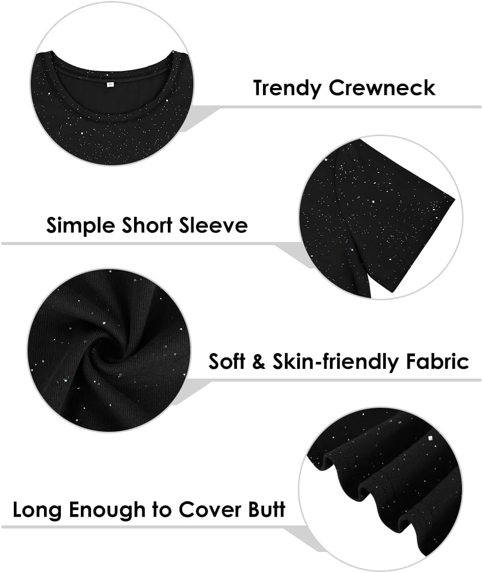 TIYOMI Plus Size Tops for Women Tee Short Sleeve T-Shirts Crewneck Pullover Tie Dye/Floral/Solid/Star/Heart XL-5XL - Image 2