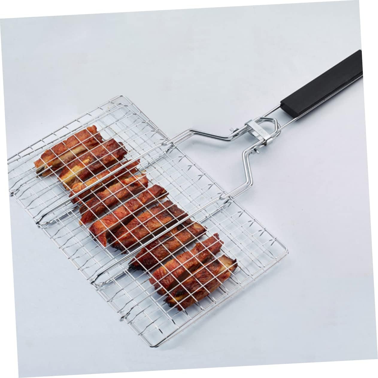 Stainless Steel Barbecue Mesh Bbq Rolling Basket Basket for Grilling Accessories Outdoor Grill Supplies