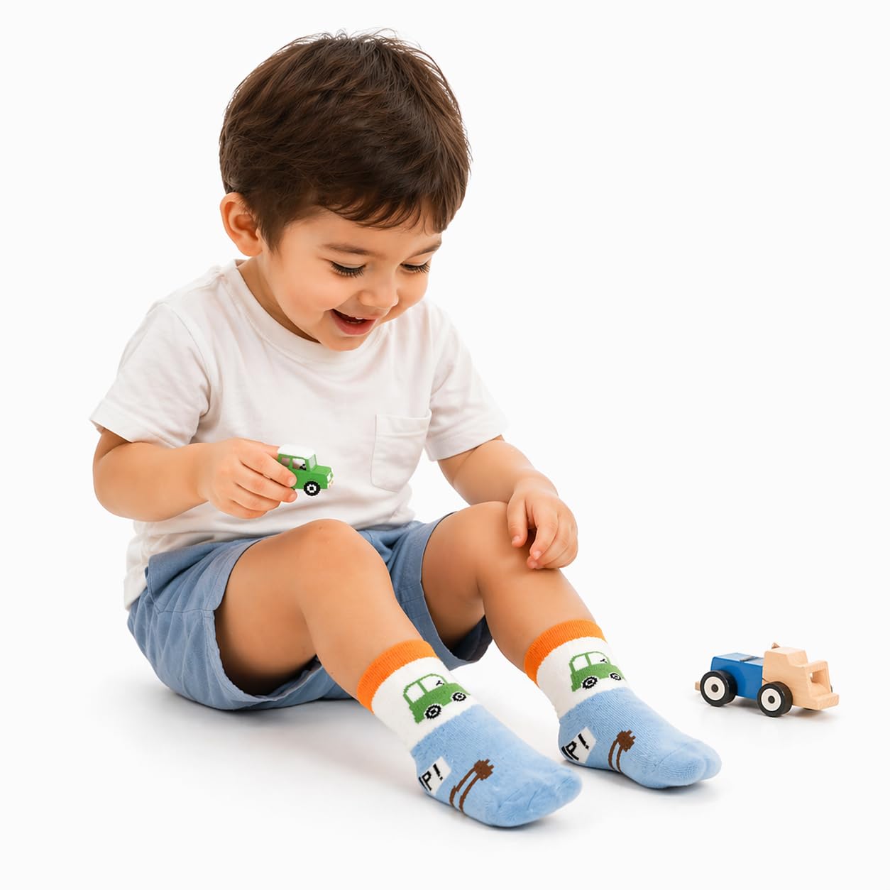 MAAGHI Cartoon Kids Socks | Soft Cotton Crew Socks for Boys & Girls | Breathable Stretch Stretchy Daily Wear |Comfortable Fit for School, Home & Outdoor(2-4 Years) (5, CAR-Socks) 1