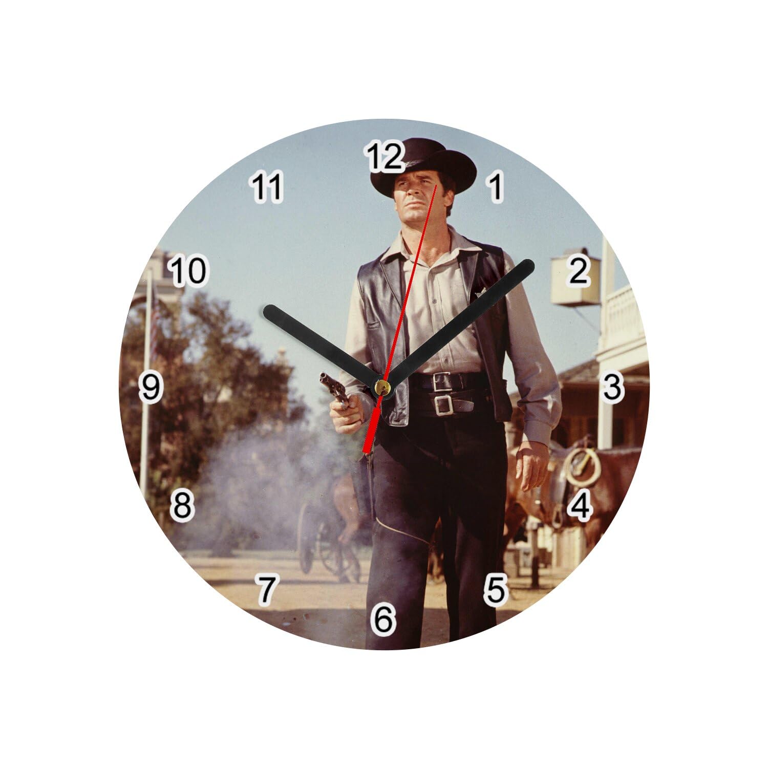 Horloge murale Western en verre blanche pour remplacer une déco murale fade