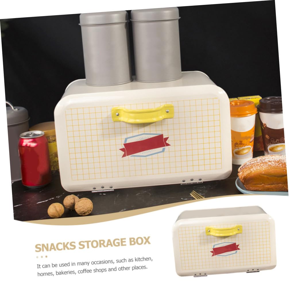 Cabilock Contenedor De Pan De Galvanizado Tapa Organizador De Snacks y Alimentos Para Cocina Gran Capacidad y Sellado