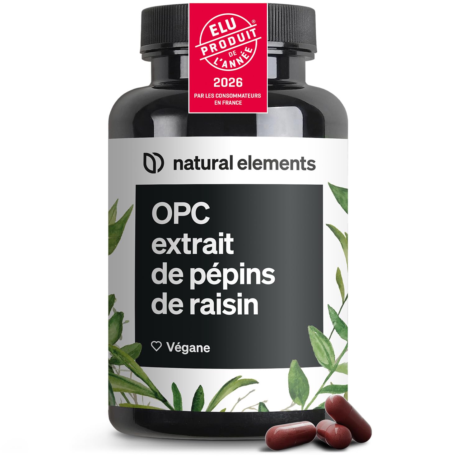 OPC extrait de pépins de raisin – 240 gélules hautement dosées pour 8 mois – OPC testé en laboratoire issu de raisins français – végane, fabriqué en Allemagne