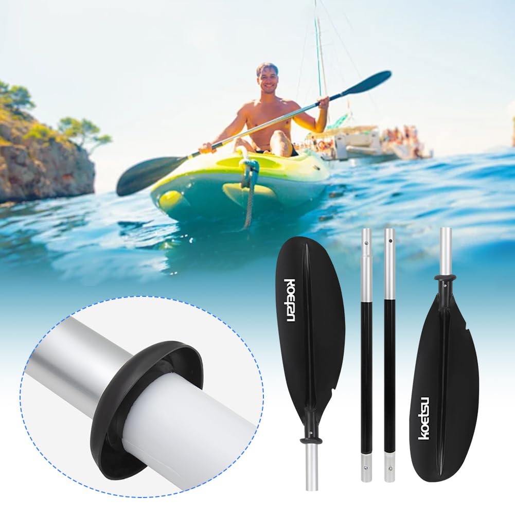 Pagaie de Kayak Réglable 221 cm, 4 Pièces Pagaie Bidirectionnelle Réglable Double Tête Surfpaddle Pagaie de Kayak Flottante en Alliage d'Aluminium pour Outil de Sports Nautiques en