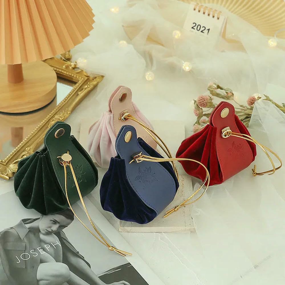 Bolsa de Regalo de Franela de Cuero para Regalo, Bolsa para Envolver Dulces con cordón, Regalo de Boda, Fiesta, decoración de cumpleaños
