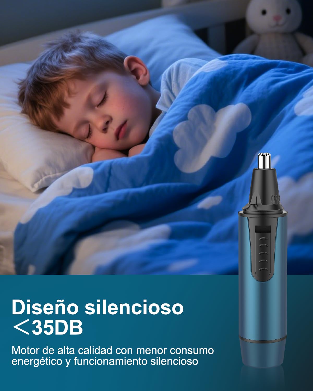 Cortapelos Nariz y Oreja, 3 en 1 Profesional - Recortador Pelos Nariz, Orejas, Cejas y Facial, Quita Pelos Indoloro, Resistente al Agua, USB Recargable, Para Hombre y Mujer — view 7