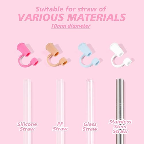 Miniatura 3 de Cubrepopotes de 0.4 pulgadas para vaso Stanley con asa, tapa de silicona a prueba de polvo para Stanley Cup, se adapta a popotes de 0.35 a 0.4