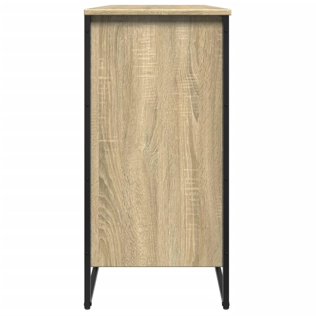 Regał na buty dąb Sonoma 80 x 38 x 78 cm, materiał drewnopochodny z metalowymi nogami i praktyczną górną płytą zapewnia dużo miejsca do przechowywania i stabilne przechowywanie