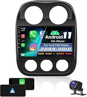 2+32G Android 11 Car Stereo for Jeep Patriot Compass 2010-2016 with Apple Carplay Android Auto,10.1'' HD Touchscreen Car Radio with WiFi,GPS Navigation,Bluetooth,FM/RDS,SWC,HIFI,Daul USB+Backup Camera