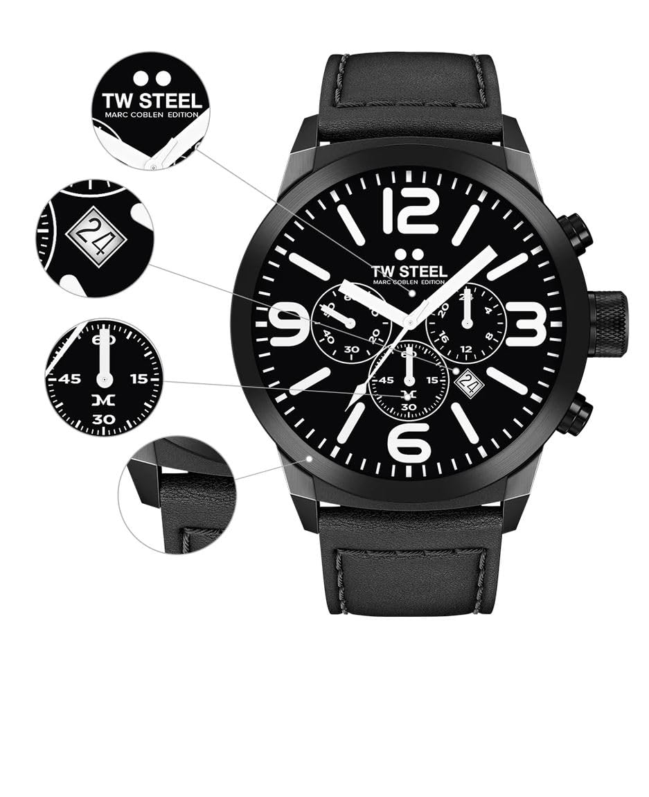 TW Steel Marc Coblen Edition Chrono mit Lederband 50 MM Black/Black TWMC66