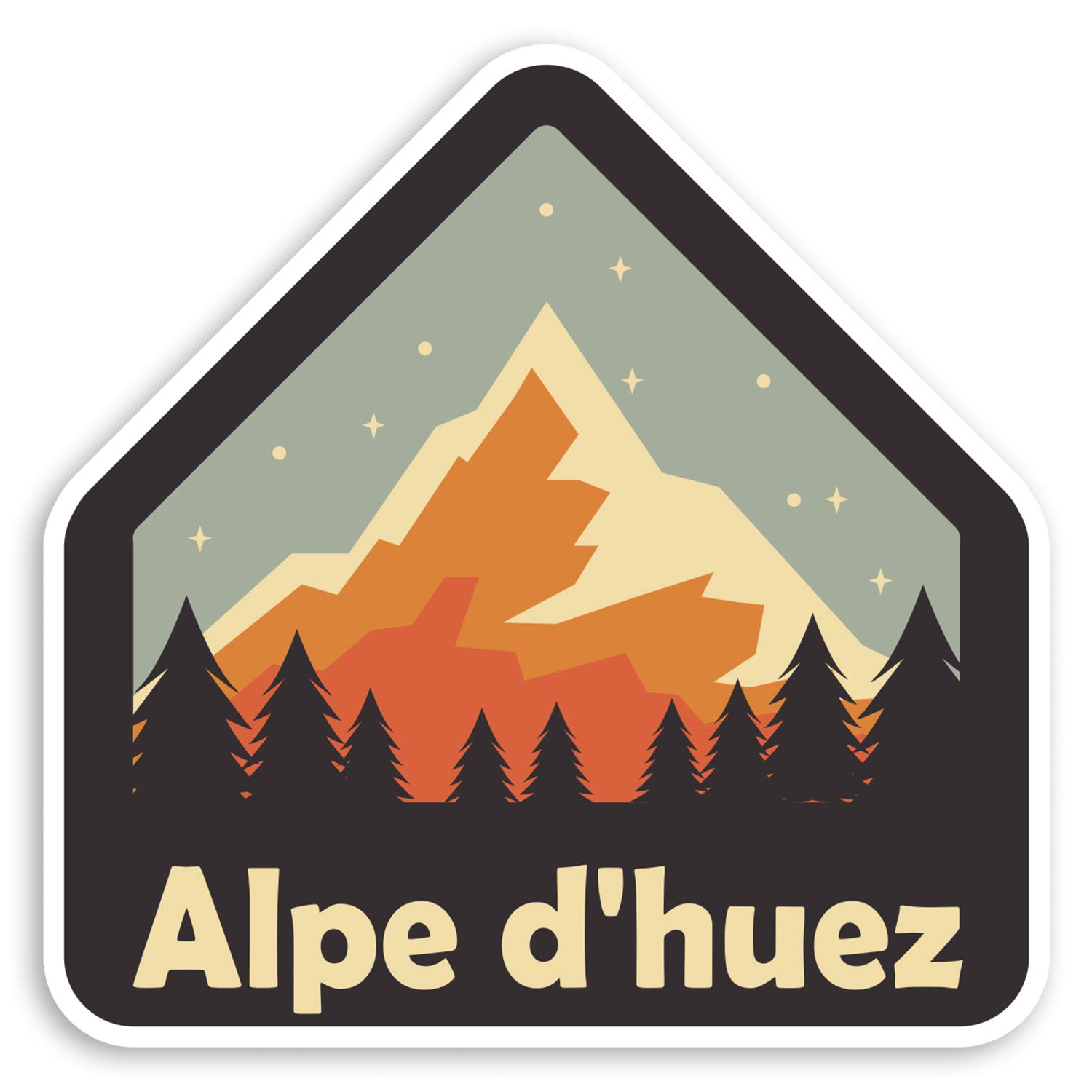 Destination Vinyl Ltd Multi 2 X 10Cm Alpe D'huez France Vinyl Stickers - Ski Mountain Luggage Sticker #31597 (10Cm Wide)