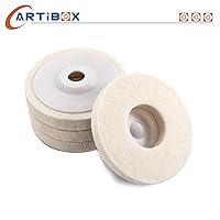 Vista 5 de 10 discos redondos de fieltro de lana de 4 pulgadas (3.937 in), rueda de pulido de lana, almohadillas de pulido de disco para amoladora angular