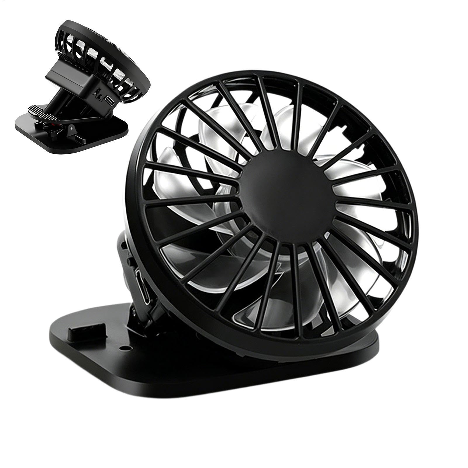 Ventilador solar con clip para sombrero con tres velocidades regulables