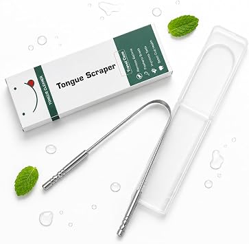 Portable Tongue Cleaner with Storage Case,Daily Oral Hygiene,Easy to Use, Portable Design
