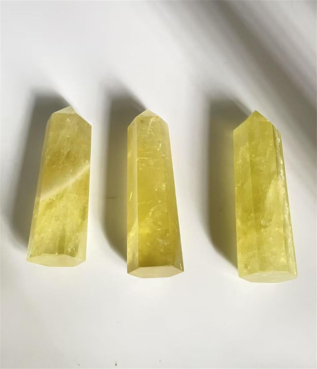 Amazon.co.jp: 水晶の柱 六角柱 黄水晶の柱 クリスタル 開運浄化