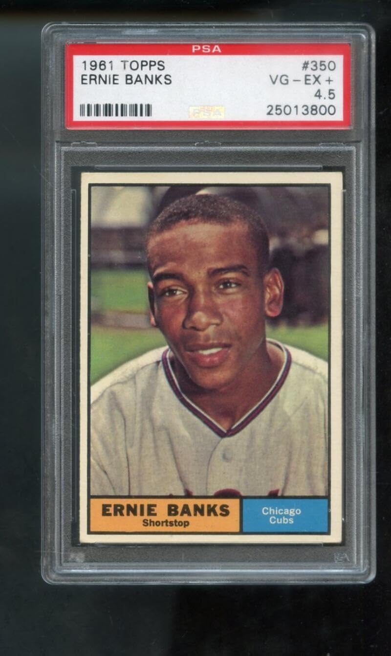 1961 Topps #350 Ernie Banks PSA 4.5 Graded Baseball Card Chicago Cubs MLB