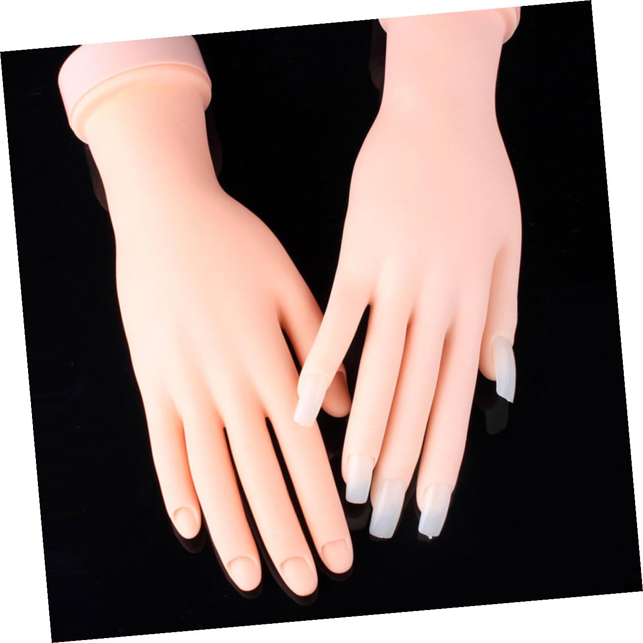 Lifelike Bendable Manicure Practice Hand Model for Nail Art Beginners and Salon Artists Reusable Fake Hand with Insertable Nail Tips and Training