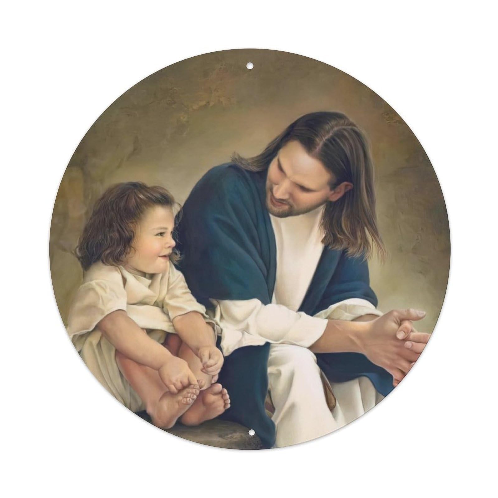 Jesus And The Child Religious Metal Tin Sign