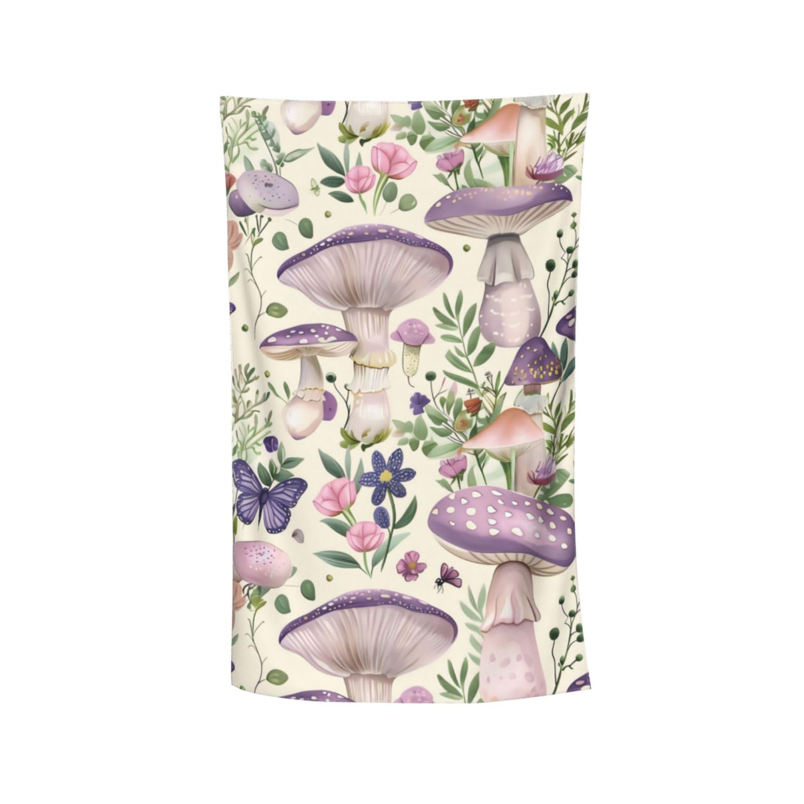 LSRCPD Vintage Mushroom Beach Towel,32x52in,Quick-Dry Sand-Free Fern Bath Towels,Microfiber Lightweight for Travel Pool Yoga Beach Outdoor Activities Decor Accessories Gifts (Purple Mushroom)
