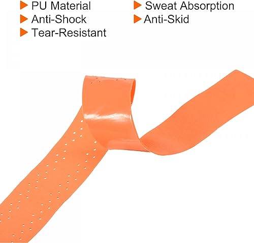 Miniatura 4 de PATIKIL Cintas de agarre para raqueta de tenis con agujero, poliuretano de agarre elástico, antideslizante, absorbe el sudor para caña de pescar de