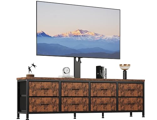 Dresser TV Stand with Mount, Long Fabric Dressers Entertainment Center