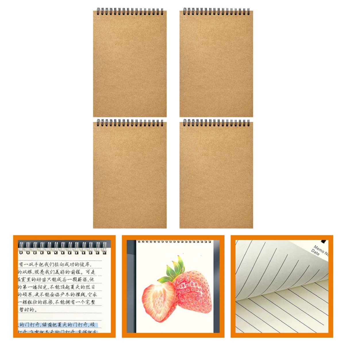 Spiralnotizbuch 4 Stück-pack A5 Papier für Zeitplanung und Tagebuch