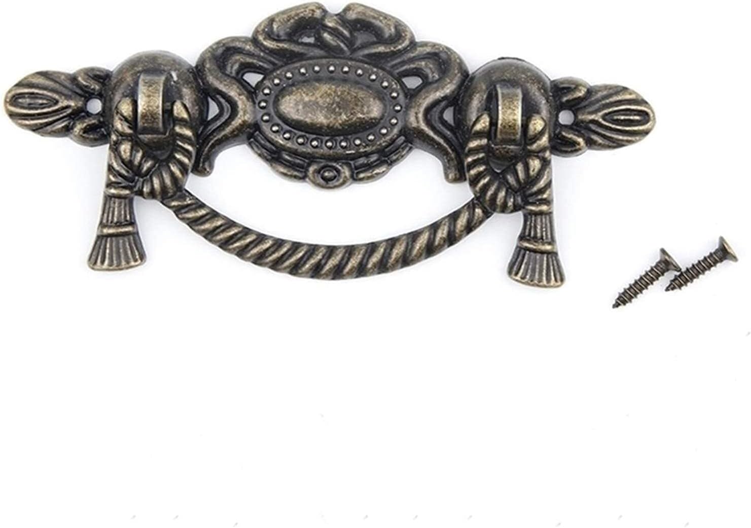 1pc Solid Brass Door Knocker,115 * 47mm 8Pcs Retro Alloy Kitchen Drawer Cabinet Door Handle Furniture Knobs Hardware Cupboard Antique Pull Handles,Bronze Tone