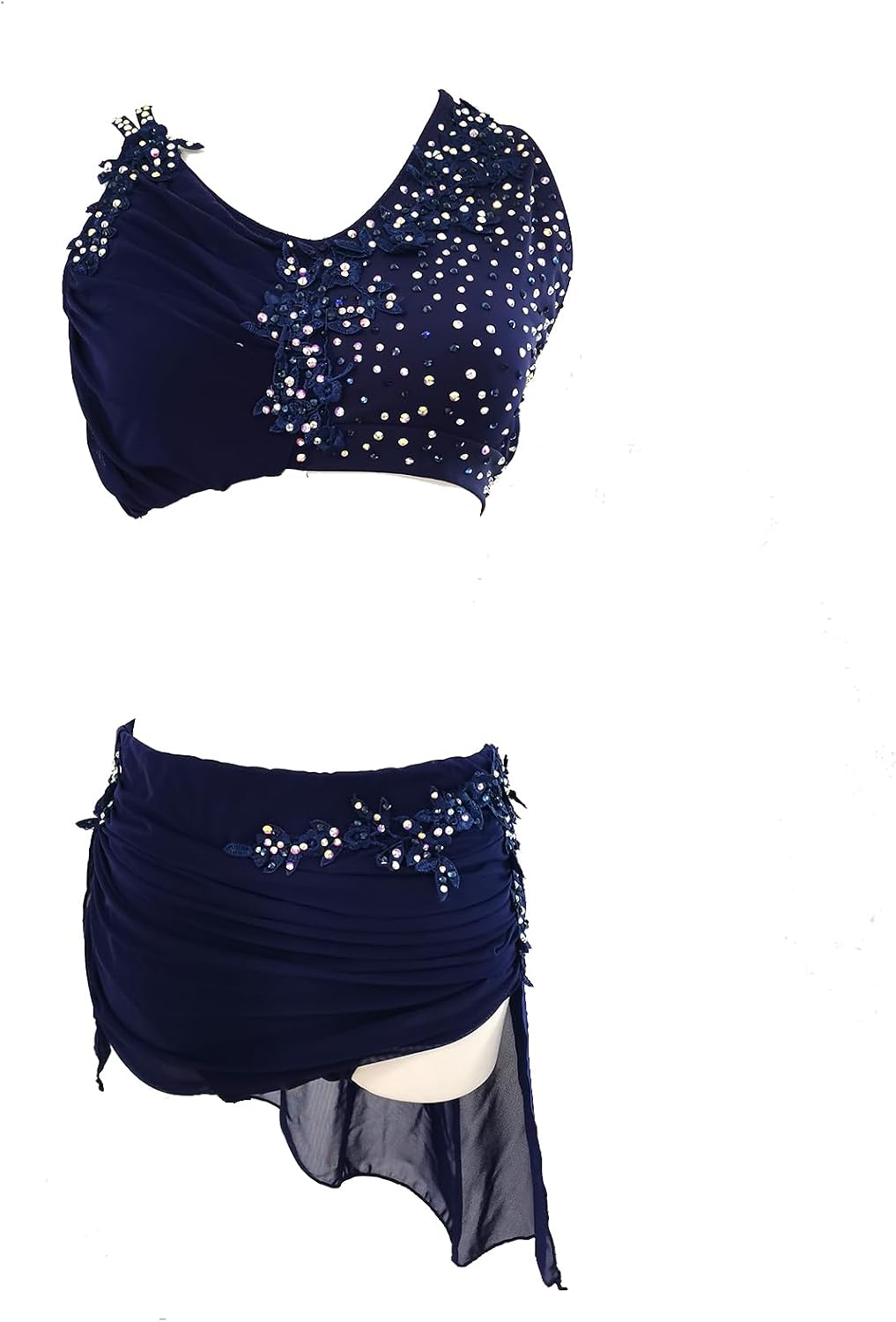 Blue Lyrical Dance Costume Elegant and Flowing for Performances and Competitions