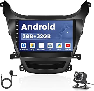 Android Car Stereo for Hyundai Elantra 2014 2015 2016, Car in Dash GPS Navigation Units, 9-Inch Touchscreen Car Radio with Bluetooth and Backup Camera, Mirror Link Microphone