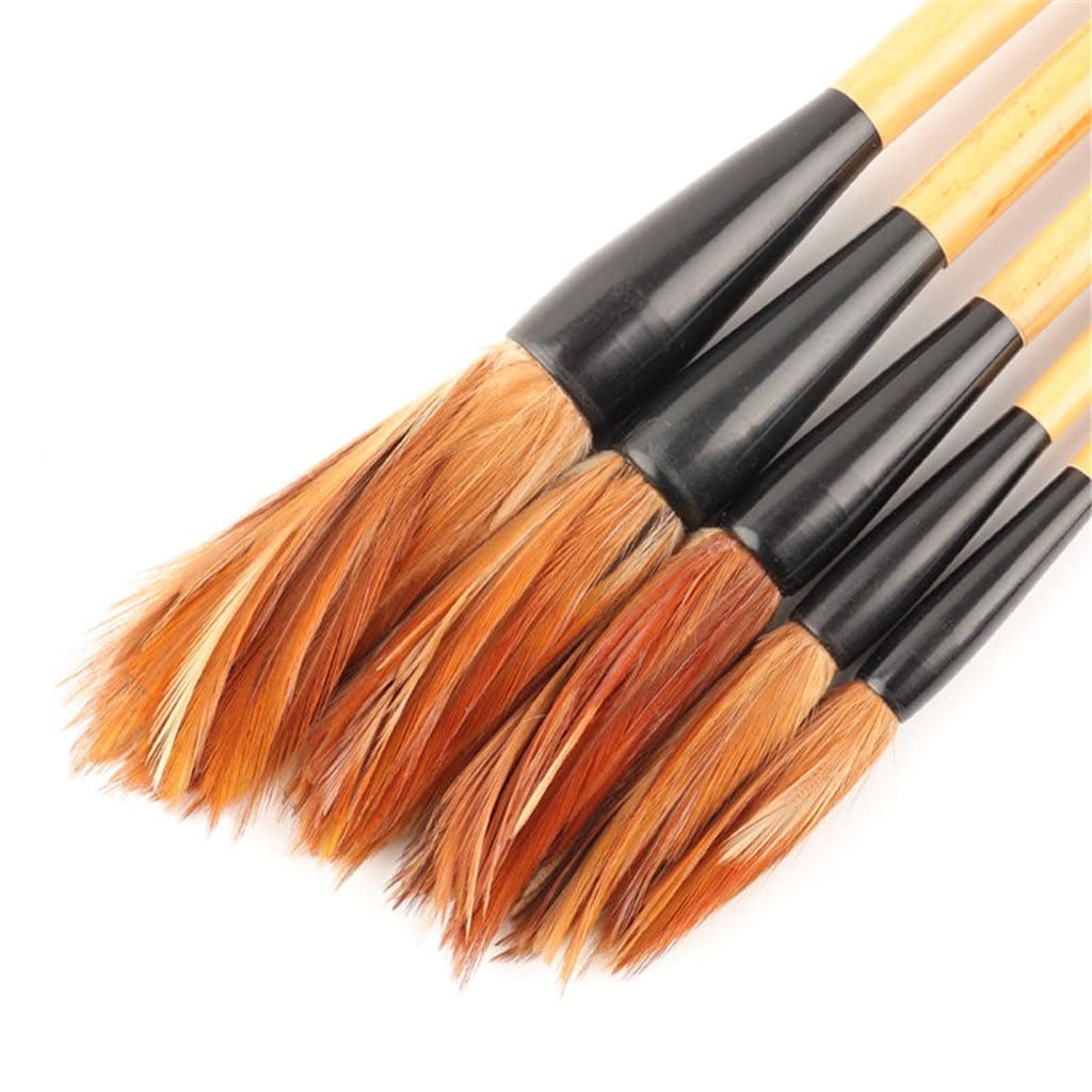 Ensemble De Pinceaux De Calligraphie en Plumes De Poulet, Peinture À L'Encre Éclaboussée À Main Levée, Pinceau De Dessin De Paysage, Stylo,D-1 Count (Pack of 1)