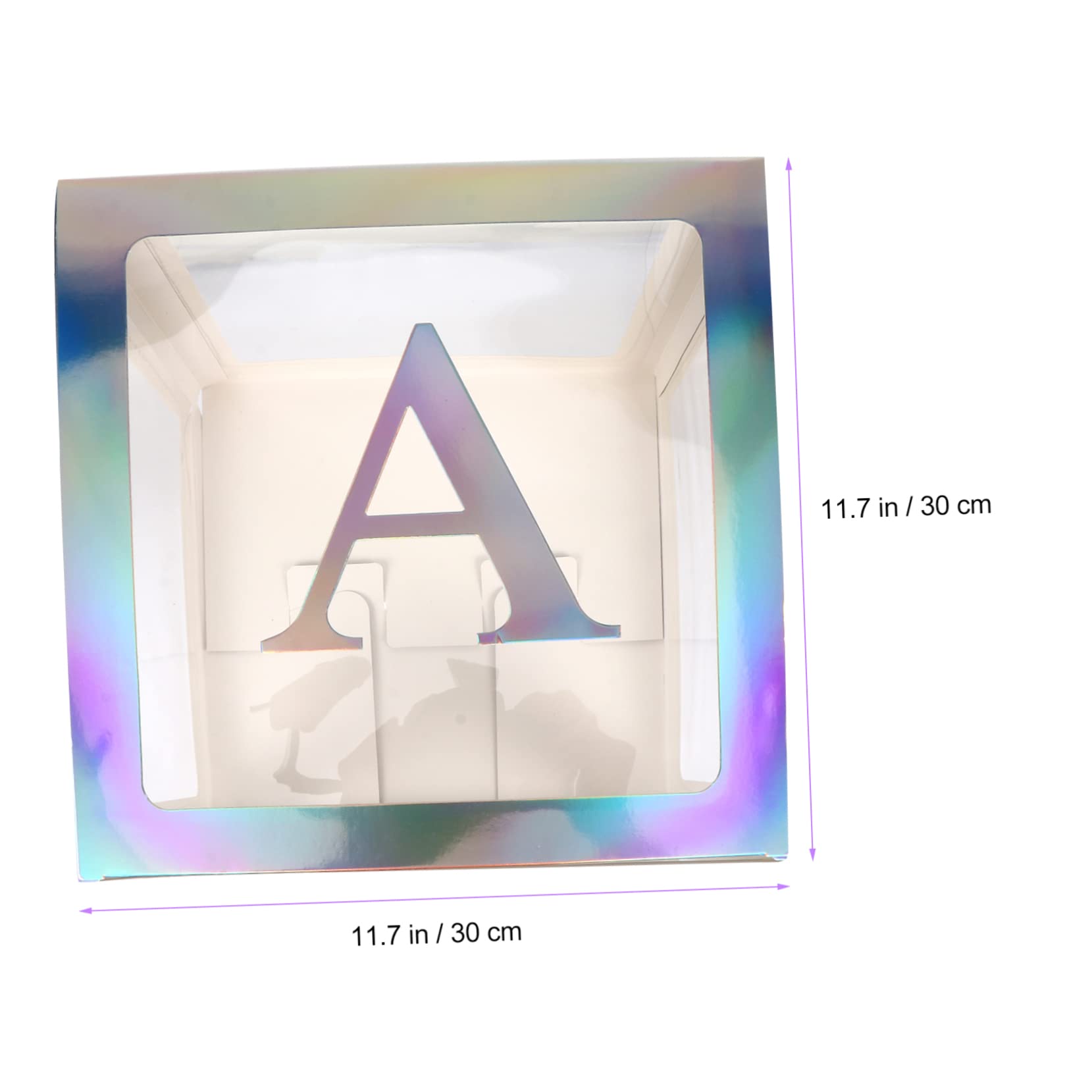 Transparente Babyparty Boxen aus Papier mit Silber Buchstaben