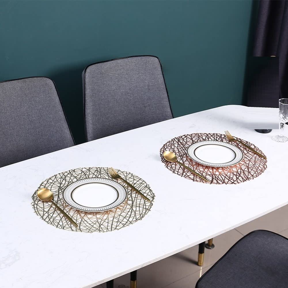para la mesa, los cojines, Juego de posavasos, manteles individuales redondos, huecos, antideslizantes, for mesa de comedor, juego de 4, tapetes de cocina lavables resistentes al calor, fáciles de lim