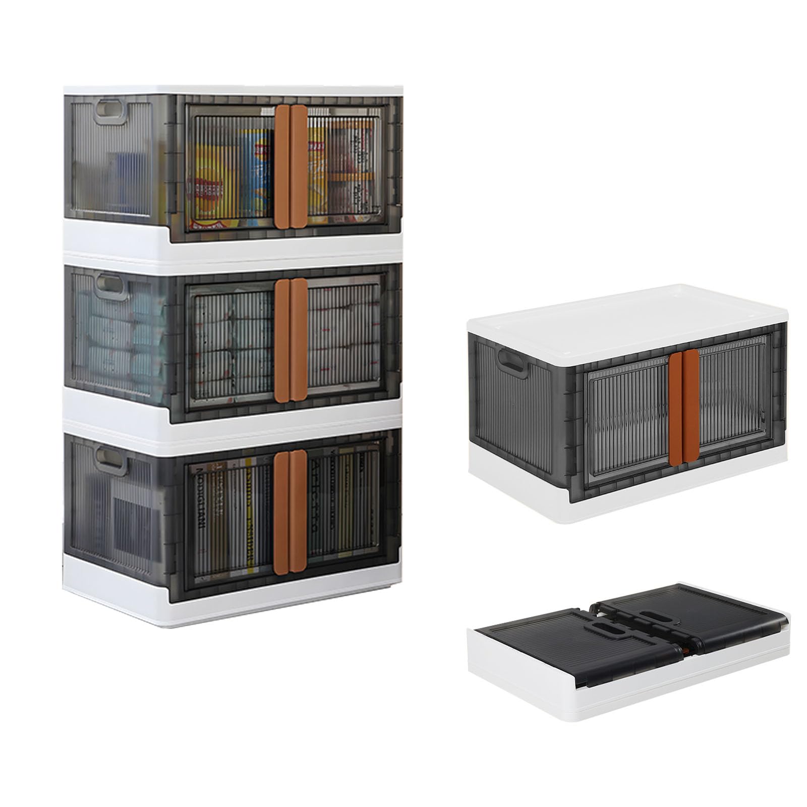 Boîtes de rangement pliables pour livres et vêtements FAHKNS blanc