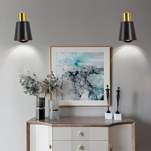 Miniatura 6 de Apliques de pared vintage paquete de 2 lámparas de pared industriales con base E26 iluminación de pared rústica de metal lámpara de pared negra