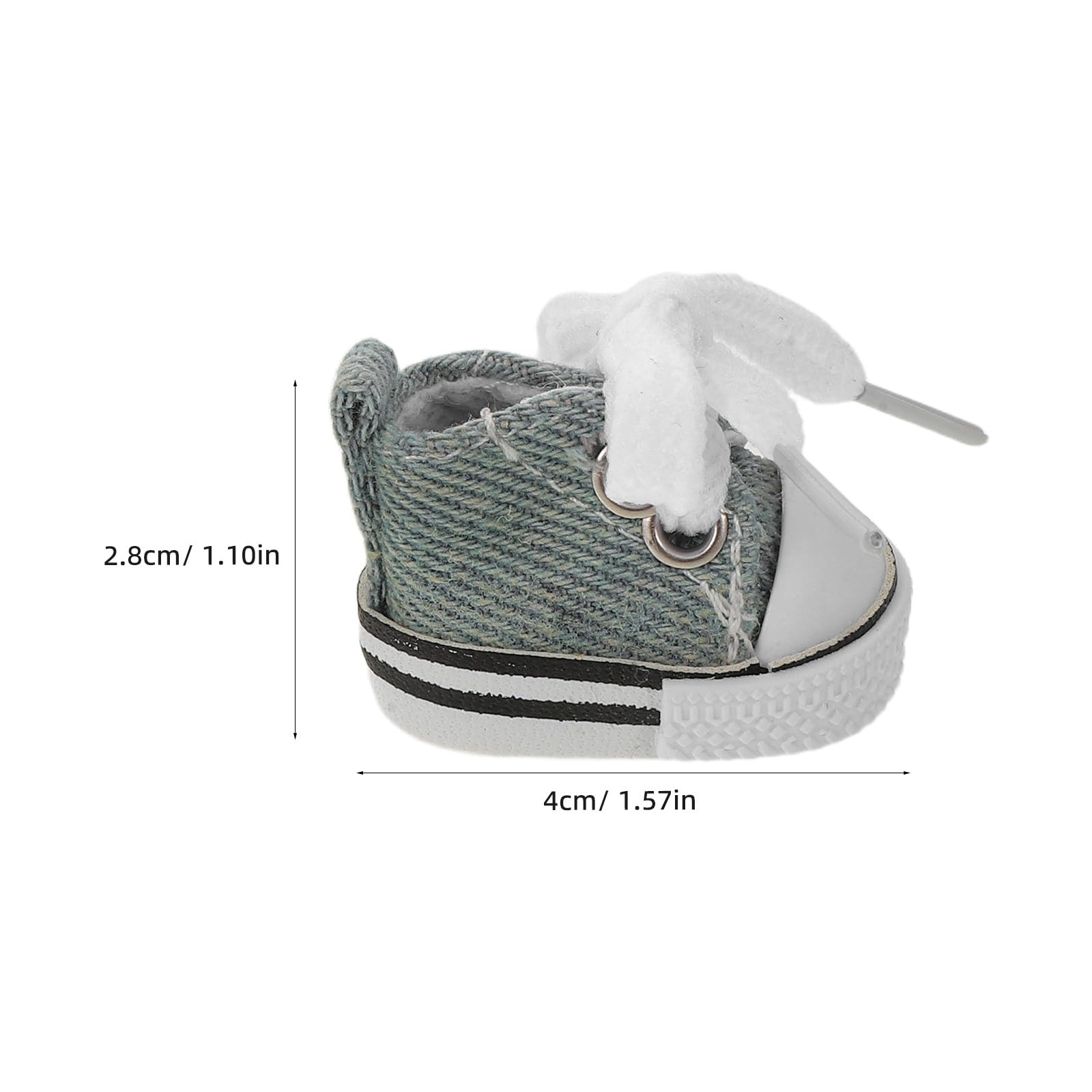 Milisten 2 Paires de Mini-Baskets en Toile pour Poupées, Chaussures Miniatures pour Poupées, Chaussures à Lacets Style Bjd, Longueur 4 Cm, Accessoire de Costume Et de Maison de Poupée