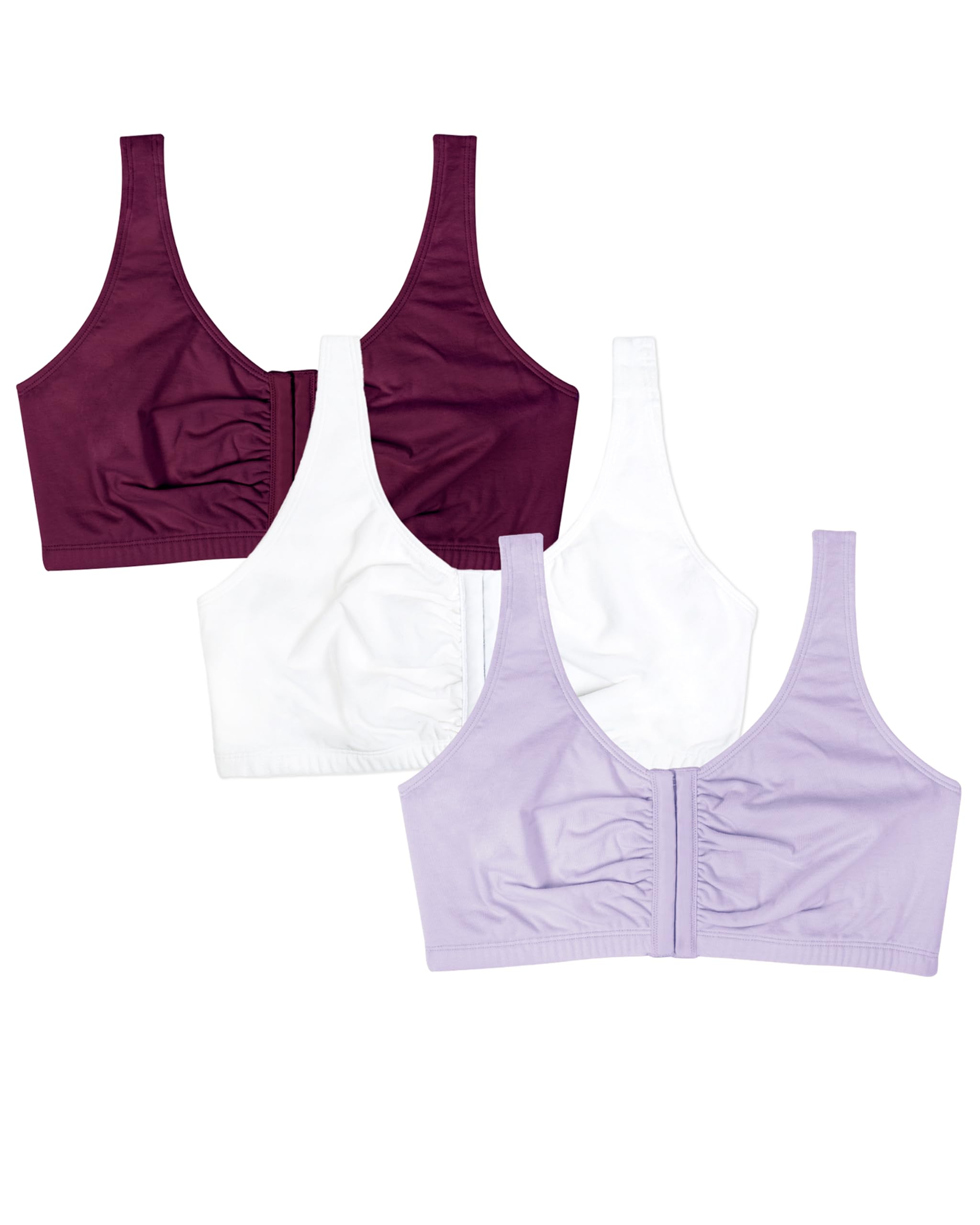 Fruit of The Loom Brasier deportivo de talla grande para mujer, cierre frontal, brasier deportivo (paquete de 2)